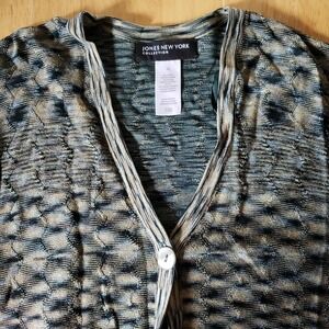 Jones New York Collection Knit Cardigan Earth Tone Sweater Women's XL‎